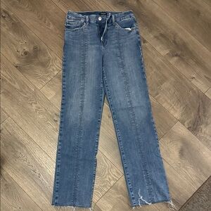 Express Women's Straight Leg Blue Jeans